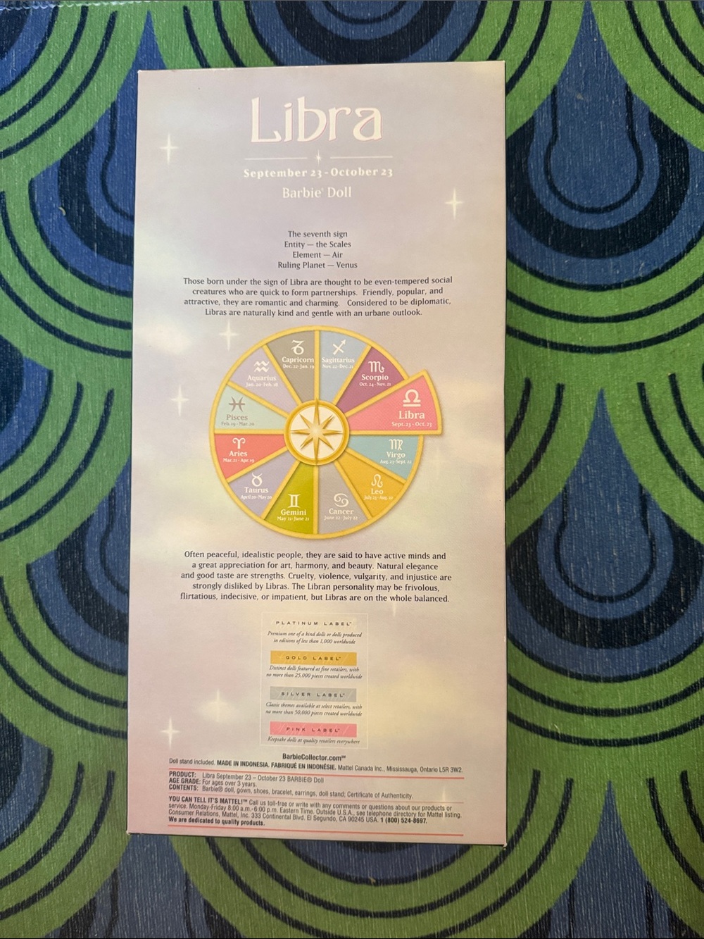 Barbie Collector "Libra" Pink Zodiac Doll - Picture 2 of 4